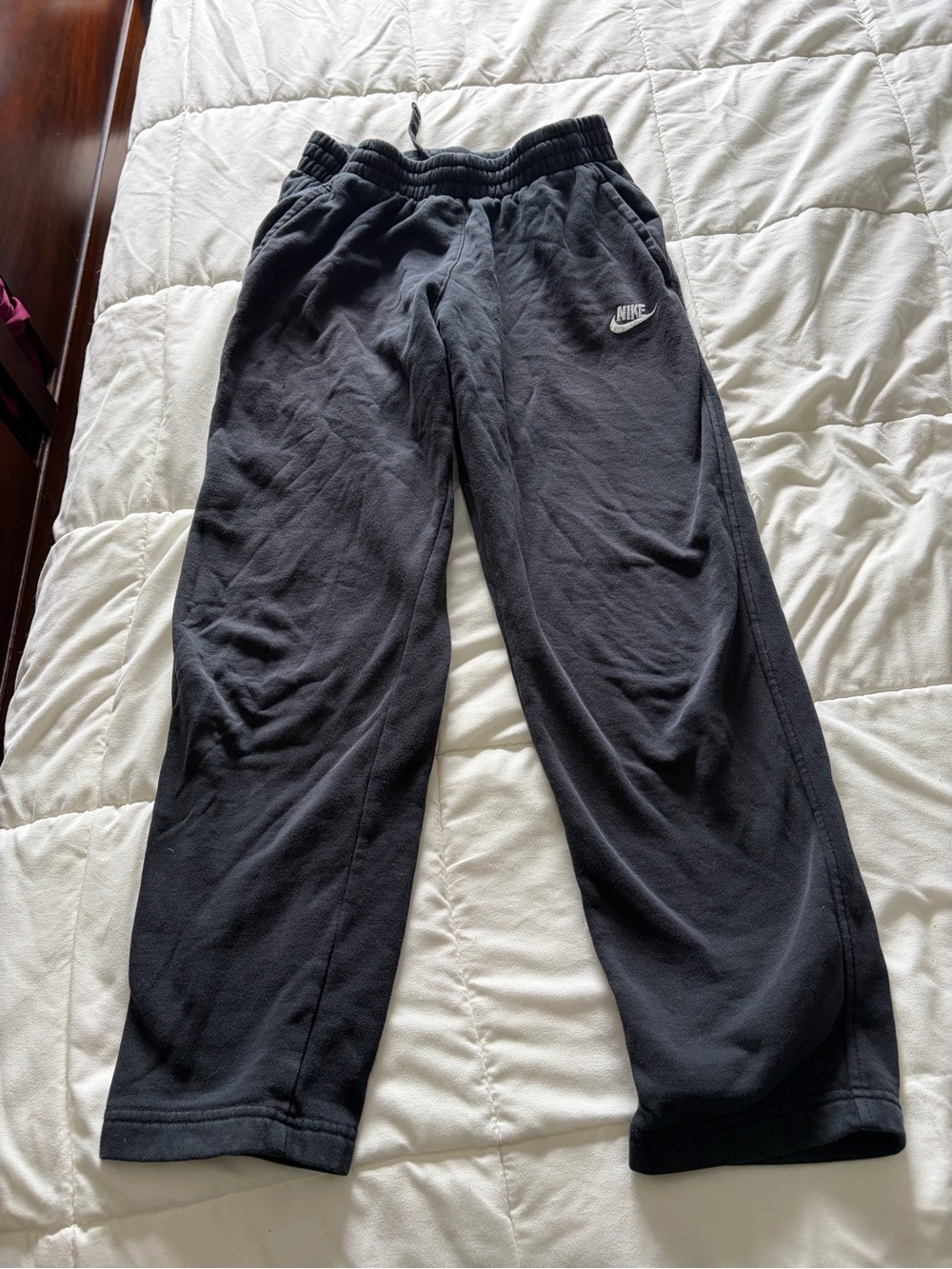 Nike Kids Black Jogger Sweatpants with White Logo